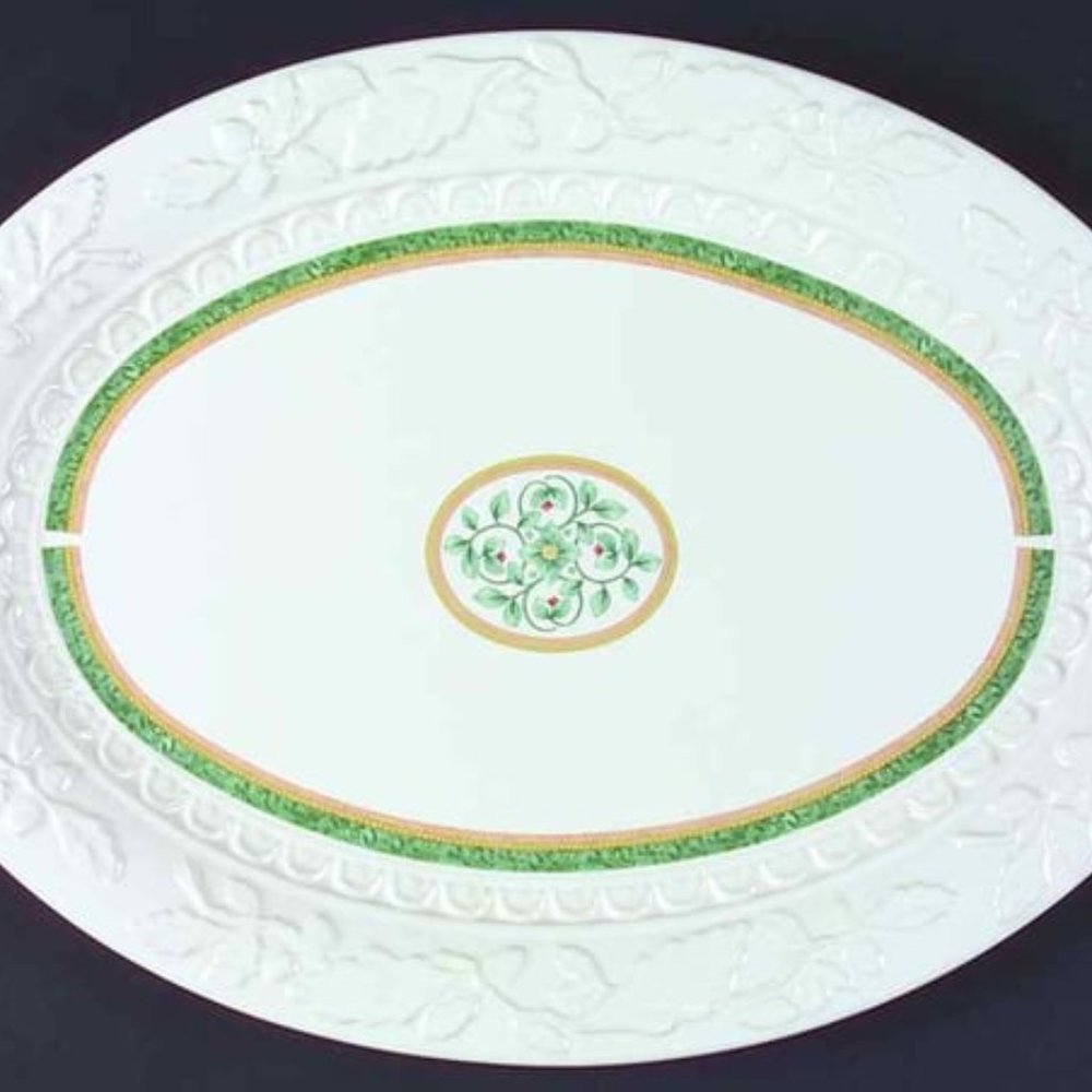 18" Embossed Oval Serving Platter French Quarter (Stoneware) by PFALTZGRAFF